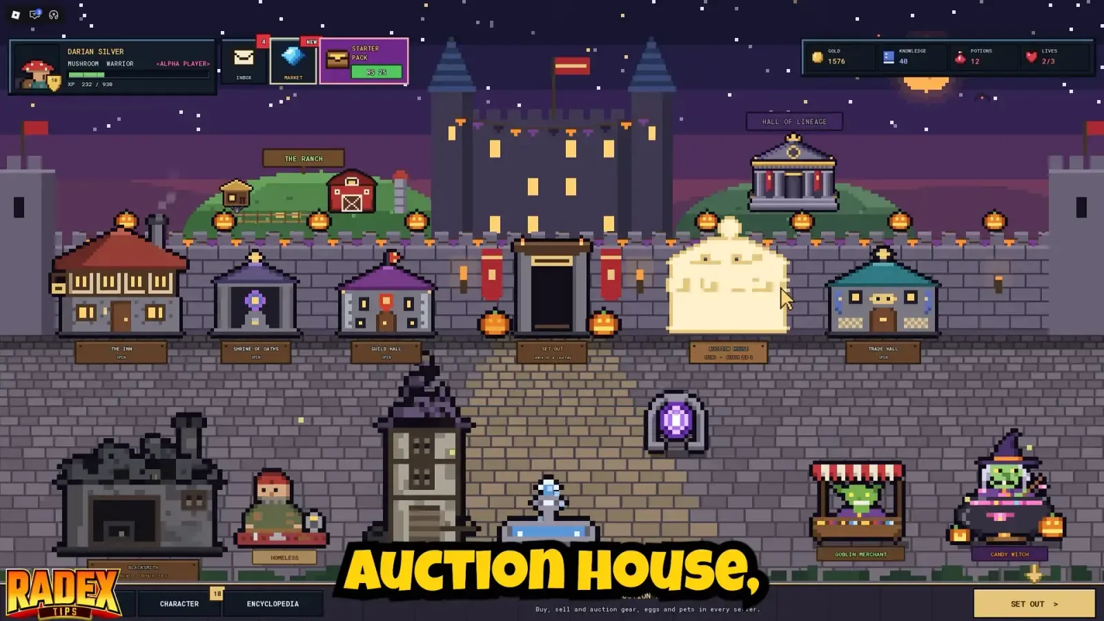 Auction house UI.